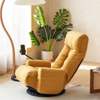 Adjustable Yellow Swivel Lounge Chair with 360-Degree Rotating Seat and Headrest Support, Leisure Chair Deck Chair - Game Chair for Living Room - Grand Goldman Shop