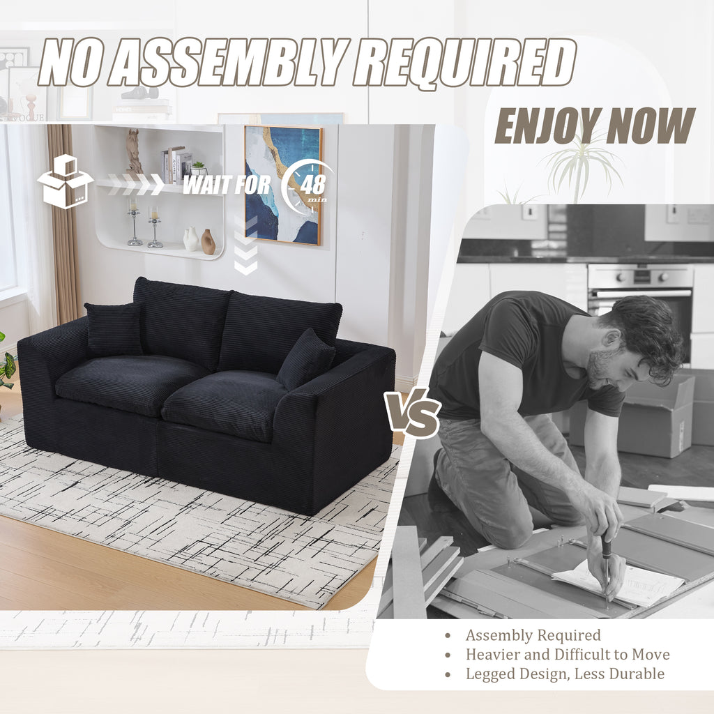 UNITED WE WIN Modular Sectional Sofa Cloud Couch,Comfy Cloud Modern Sofa,2 Seater with Cushion Covers Removable Furniture for Living Room Bedroom Apartments Dorms,No Assembly Required - Grand Goldman Shop