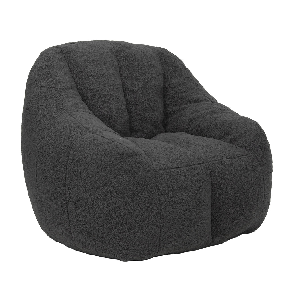 Comfy Bean Bag Chair with Memory Foam Filler – Tufted Soft Stuffed Bean Bag Sofa for Dorm, Apartment, or Living Room – Dark Gray - Grand Goldman Shop