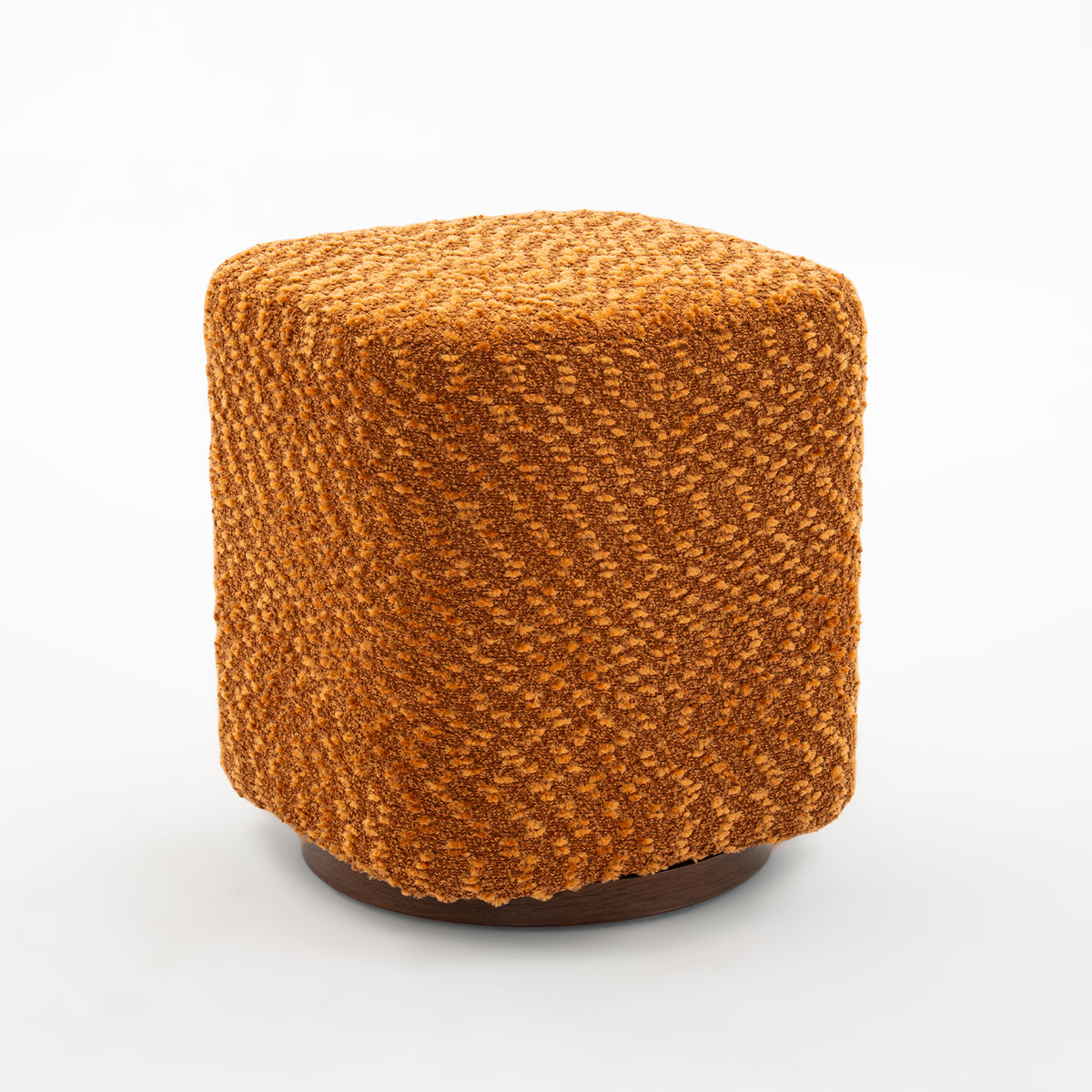 Orange 360° Swivel Vanity Stool, Upholstered Makeup Chair with Modern Design, Polyester Fabric, 15x15x16.53 Inches - Grand Goldman Shop