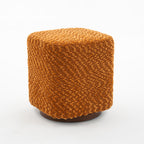 Orange 360° Swivel Vanity Stool, Upholstered Makeup Chair with Modern Design, Polyester Fabric, 15x15x16.53 Inches - Grand Goldman Shop
