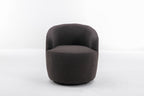 Teddy Fabric Swivel Accent Armchair Barrel Chair With Black Powder Coating Metal Ring,Dark Gray - Grand Goldman Shop