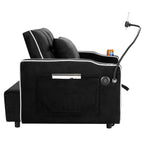 Convertible Sleeper Chair Sofa Bed with Multi-Pockets, Adjustable Pull Out Sofa for Small Spaces, Black Velvet - Grand Goldman Shop
