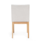 Contemporary Dining Chair Set of 2 with Upholstered Fabric and Rubberwood Legs in Light Beige - Grand Goldman Shop