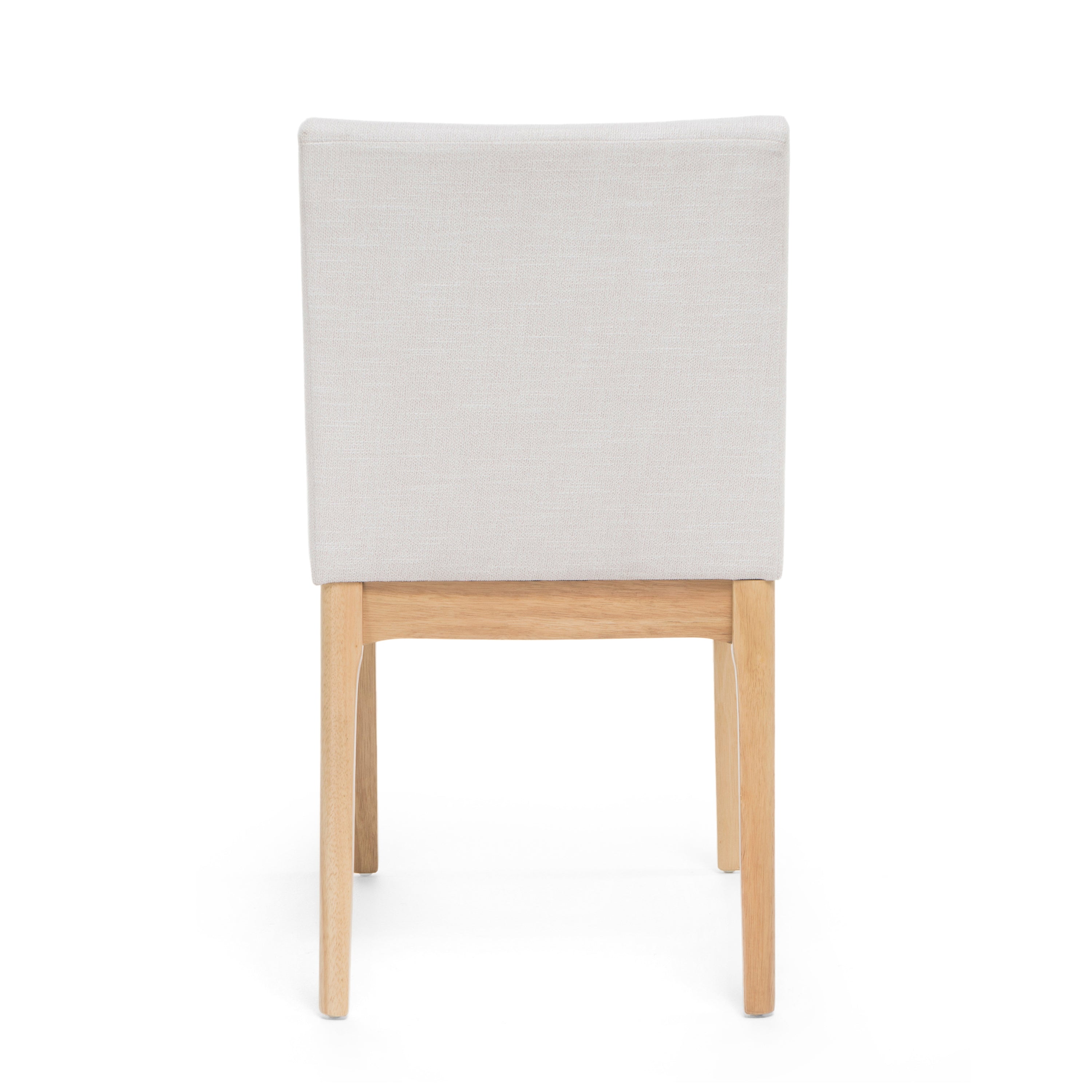Contemporary Dining Chair Set of 2 with Upholstered Fabric and Rubberwood Legs in Light Beige - Grand Goldman Shop