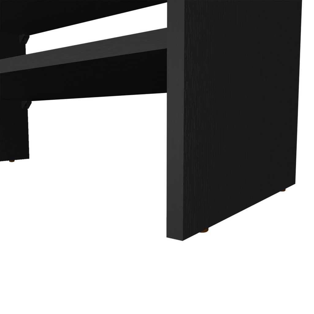 Norris shoe rack in melamine with 2 shelves,black - Grand Goldman Shop