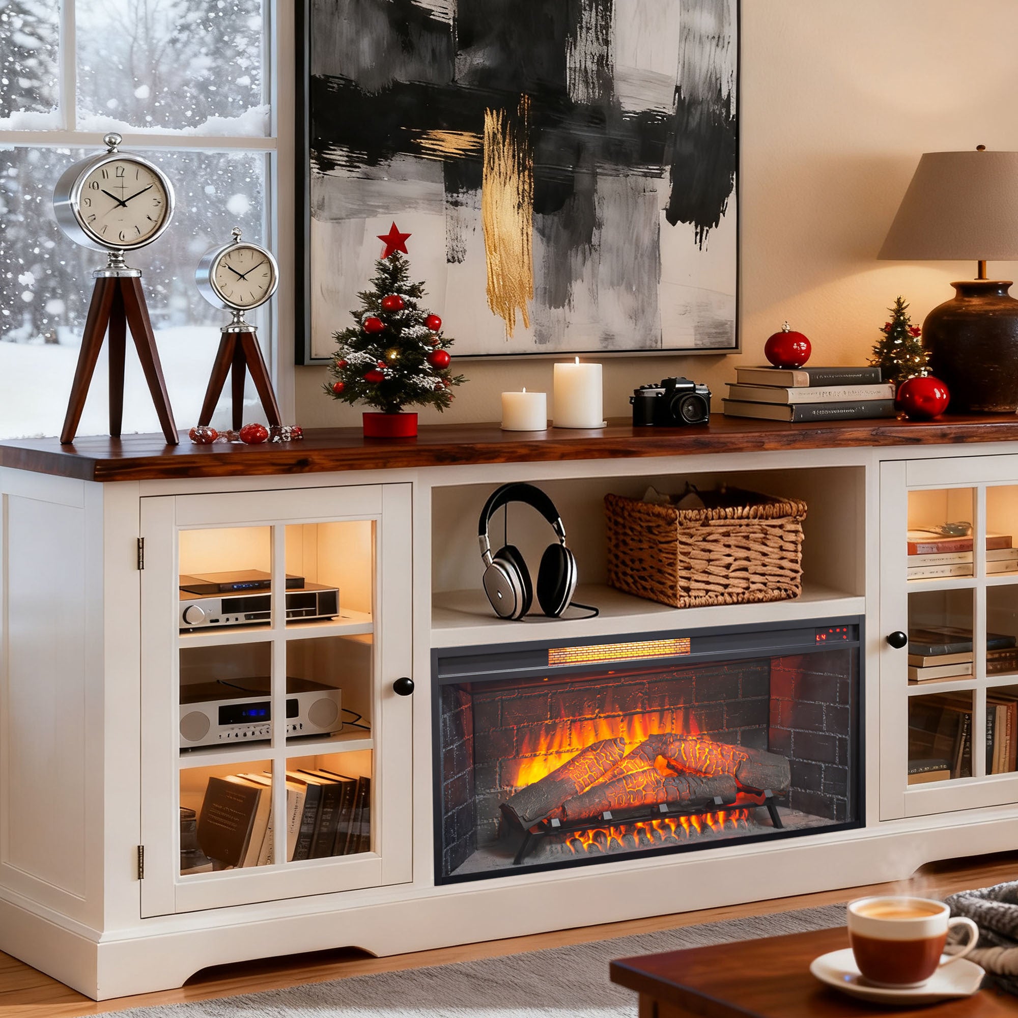 36 inch Infrared Electric Fireplace with Removable Trim kit Insert, Touch Panel Home Decor Heater - Grand Goldman Shop