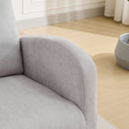 27.2'W Rocking Chair for Nursery, Polyester Glider Chair with High Back and Side Pocket, Rocking Accent Armchair with Rubber Wood Legs for Living Room/Bedroom.Light Gray - Grand Goldman Shop