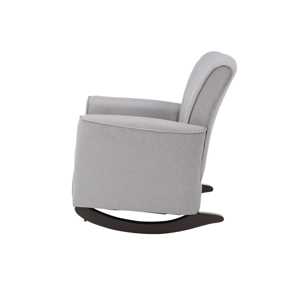 Denzell Gray Linen Rocking Chair - Grand Goldman Shop
