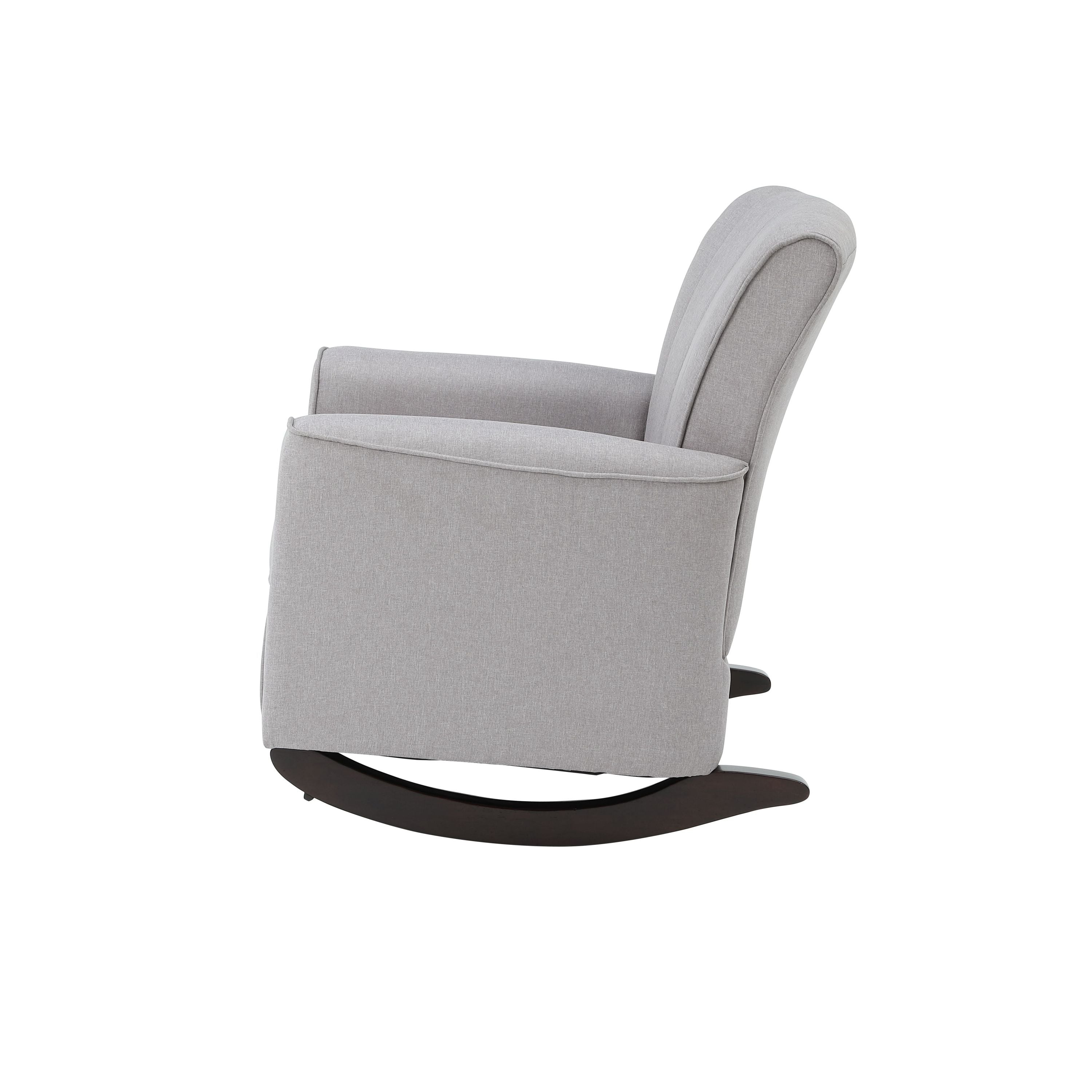 Denzell Gray Linen Rocking Chair - Grand Goldman Shop