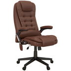 HOMCOM High Back Vibration Massage Office Chair with 6 Vibration Points, Heated Reclining PU Leather Computer Chair with Armr