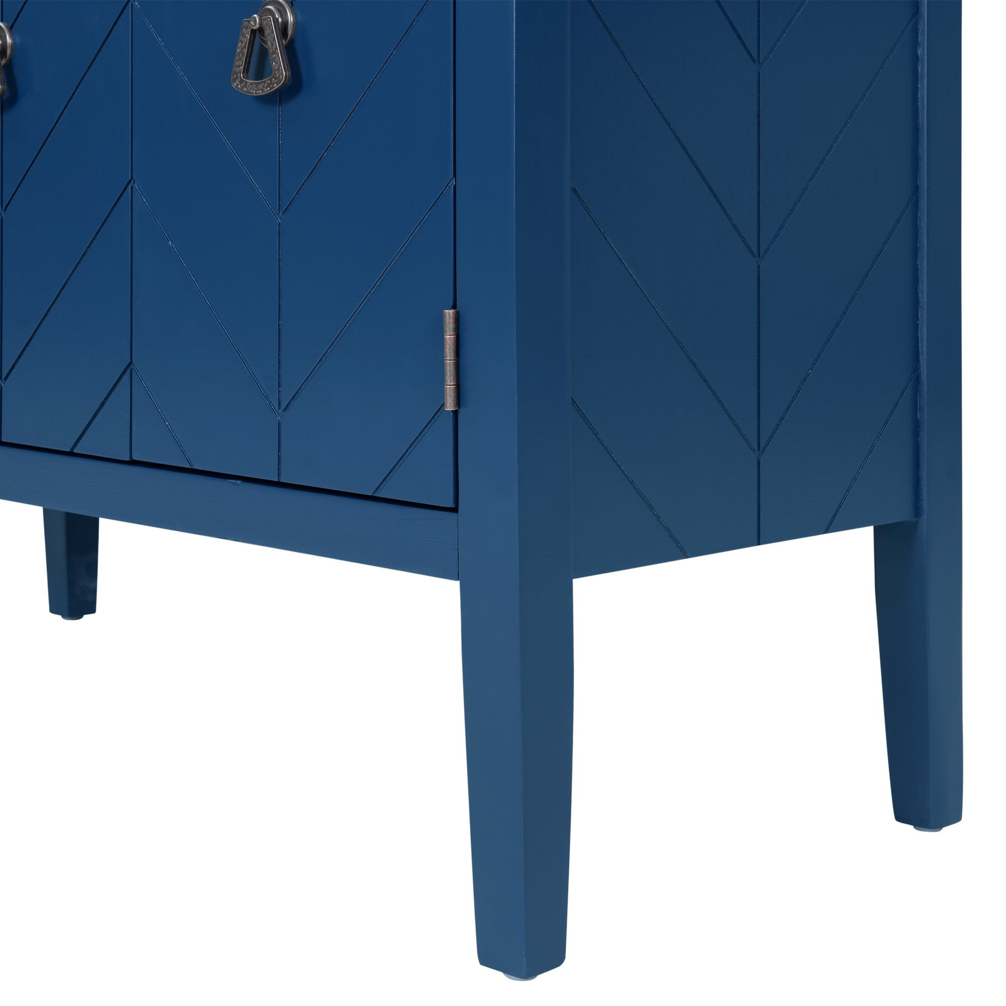 U_STYLE Adjustable Shelf Storage Sideboard with 3 Retro Metal Handles and 4 Pinewood Legs, for Entryway, Living Room, Study Room, Dining Room - Grand Goldman Shop