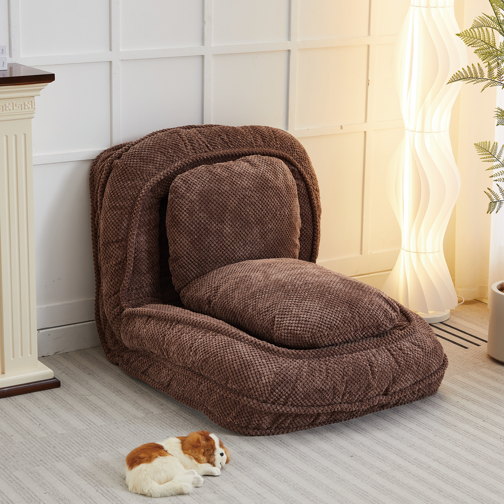 [VIDEO provided] Human Dog Bed ,Lazy Sofa Couch ,5 Adjustable Position,sit,sleep,fold,suit to put in bedroom, living room ,Space Saving Design,Brown - Grand Goldman Shop