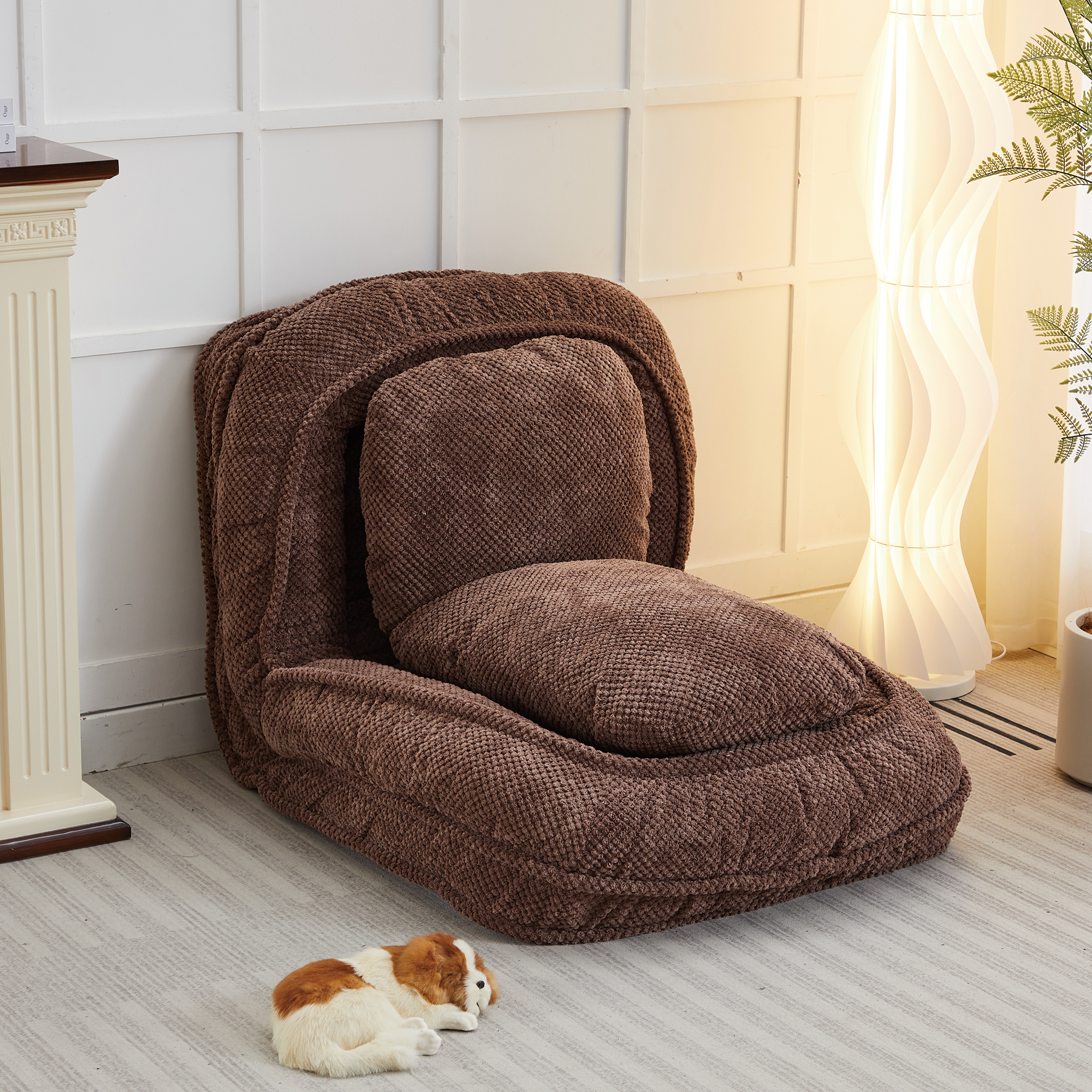 [VIDEO provided] Human Dog Bed ,Lazy Sofa Couch ,5 Adjustable Position,sit,sleep,fold,suit to put in bedroom, living room ,Space Saving Design,Brown - Grand Goldman Shop