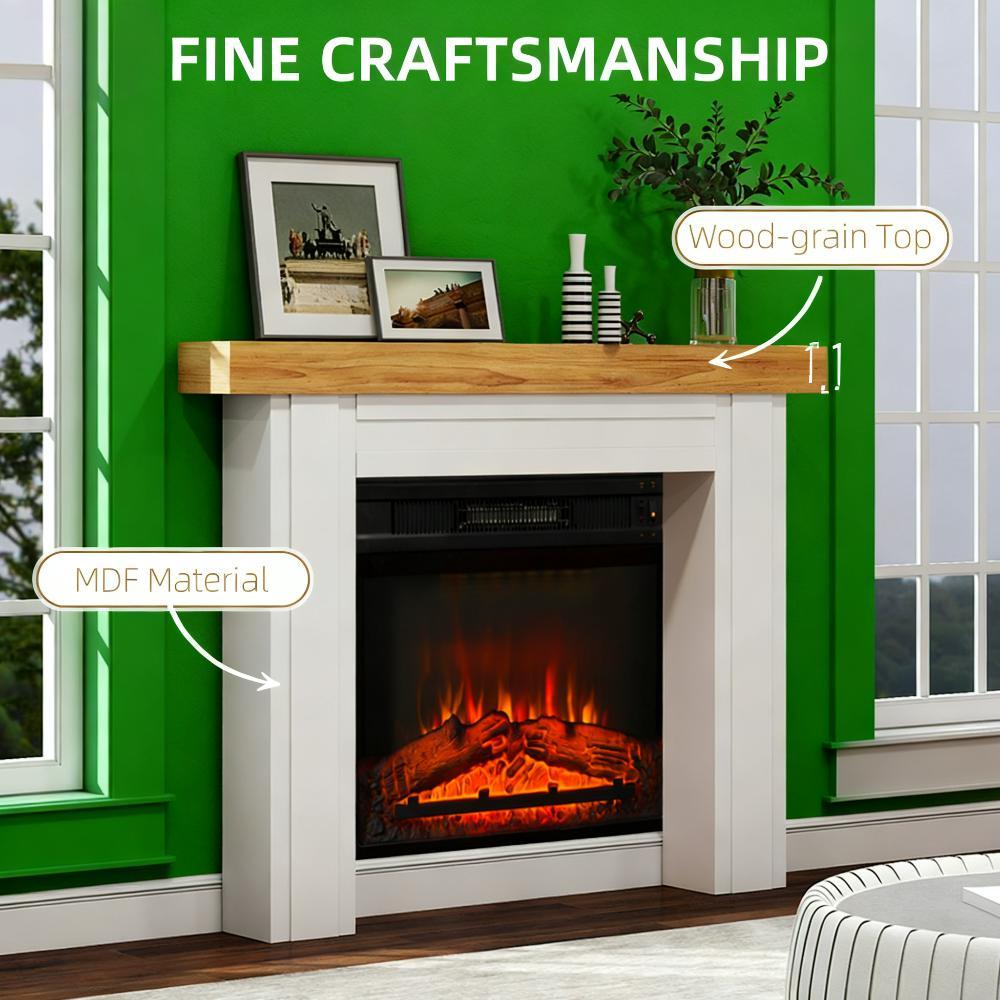 Fireplace Mantel, Freestanding Fireplace Surround with Leg for Electric Fireplaces - Grand Goldman Shop