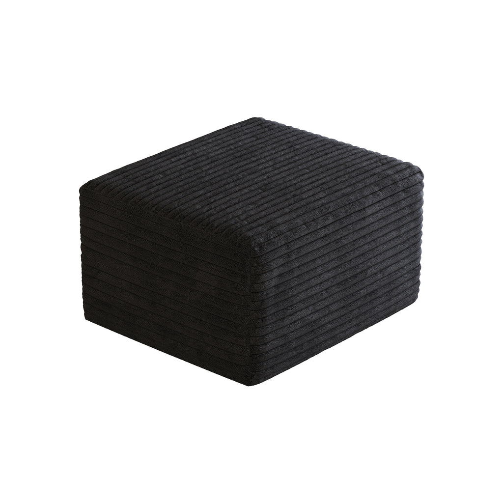 Sofa ottoman ,No Assembly Required,Black(Plush Corduroy Fabric) - Grand Goldman Shop