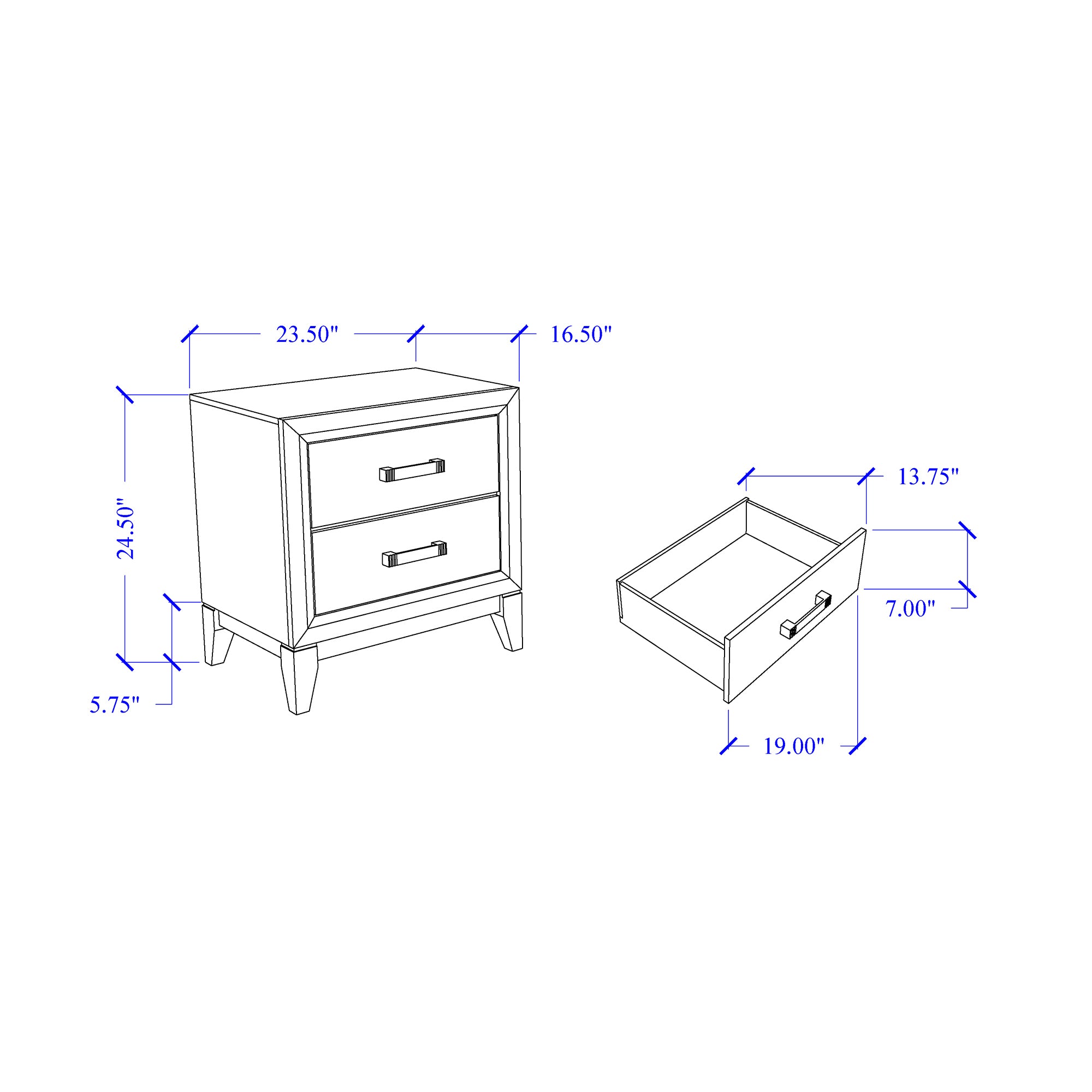 MIRAGE White 5PC King Bedroom Set with Rubber Wood and Slats - Grand Goldman Shop