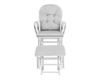Mason Glider and Ottoman White Wood and Gray Fabric - Grand Goldman Shop