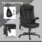 HOMCOM 6 Point Vibrating Massage Office Chair with Heat, Velvet High Back Executive Office Chair with Reclining Backrest, Pad