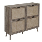 4 Door Shoe Rack, Freestanding Modern Shoe Storage Cabinet, for Entryway - Grand Goldman Shop