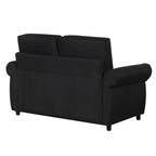 Orisfur Pull Out Sofa Bed Loveseat Sleeper with Twin Size Memory Foam Mattress & USB Ports, Black Linen - Grand Goldman Shop