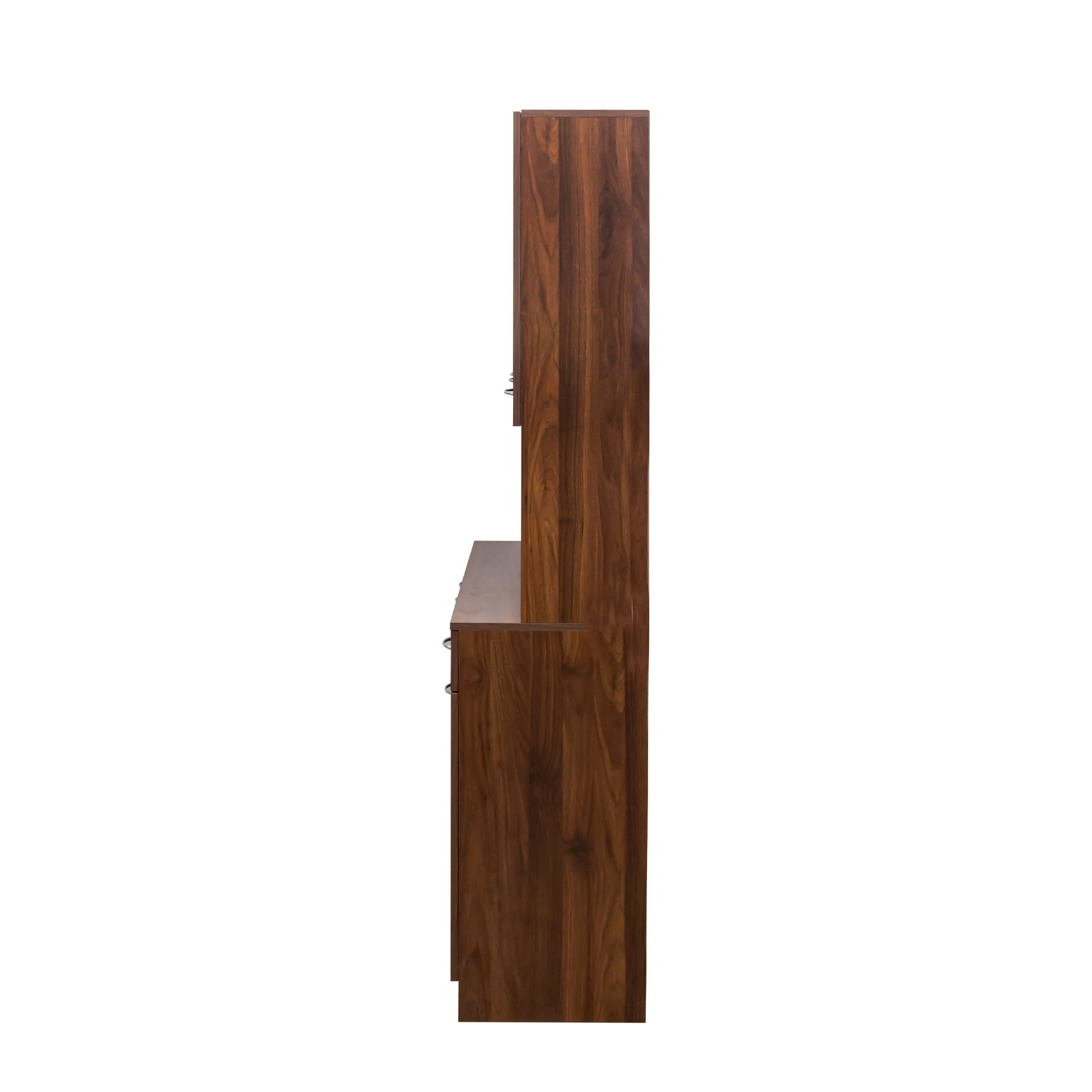 70.87' Tall Wardrobe& Kitchen Cabinet, with 6-Doors, 1-Open Shelves and 1-Drawer for bedroom,Walnut - Grand Goldman Shop