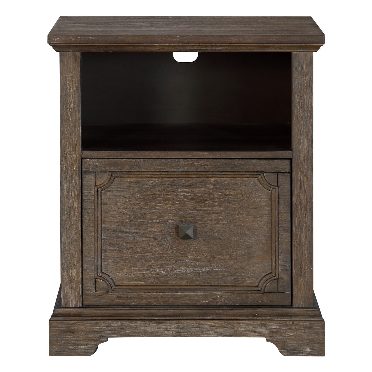 Dark Oak Finish 1pc File Cabinet with Storage Drawer Shelf Casters Movement Wooden Furniture | Premium Home Decor - Grand Gol