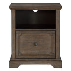 Dark Oak Finish 1pc File Cabinet with Storage Drawer Shelf Casters Movement Wooden Furniture | Premium Home Decor - Grand Gol