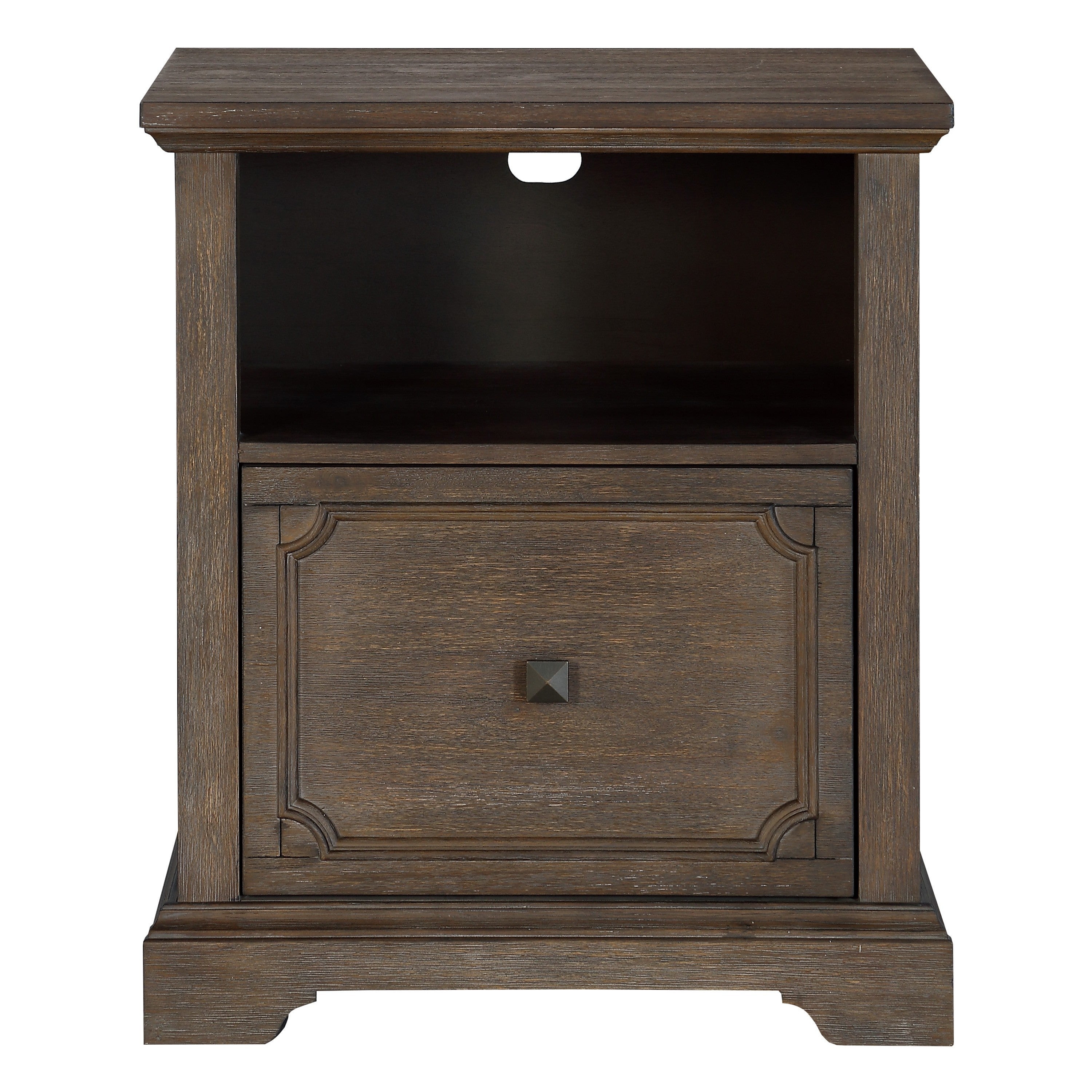 Dark Oak Finish 1pc File Cabinet with Storage Drawer Shelf Casters Movement Wooden Furniture | Premium Home Decor - Grand Gol