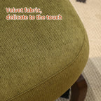 Cute Accent Chair with Solid Wood Legs, Velvet Living Room Chair with Soft Cushion, Cozy Bedroom Chair, Comfy Armless Reading Chair for Apartment, Waiting Room, Balcony (Green) - Grand Goldman Shop