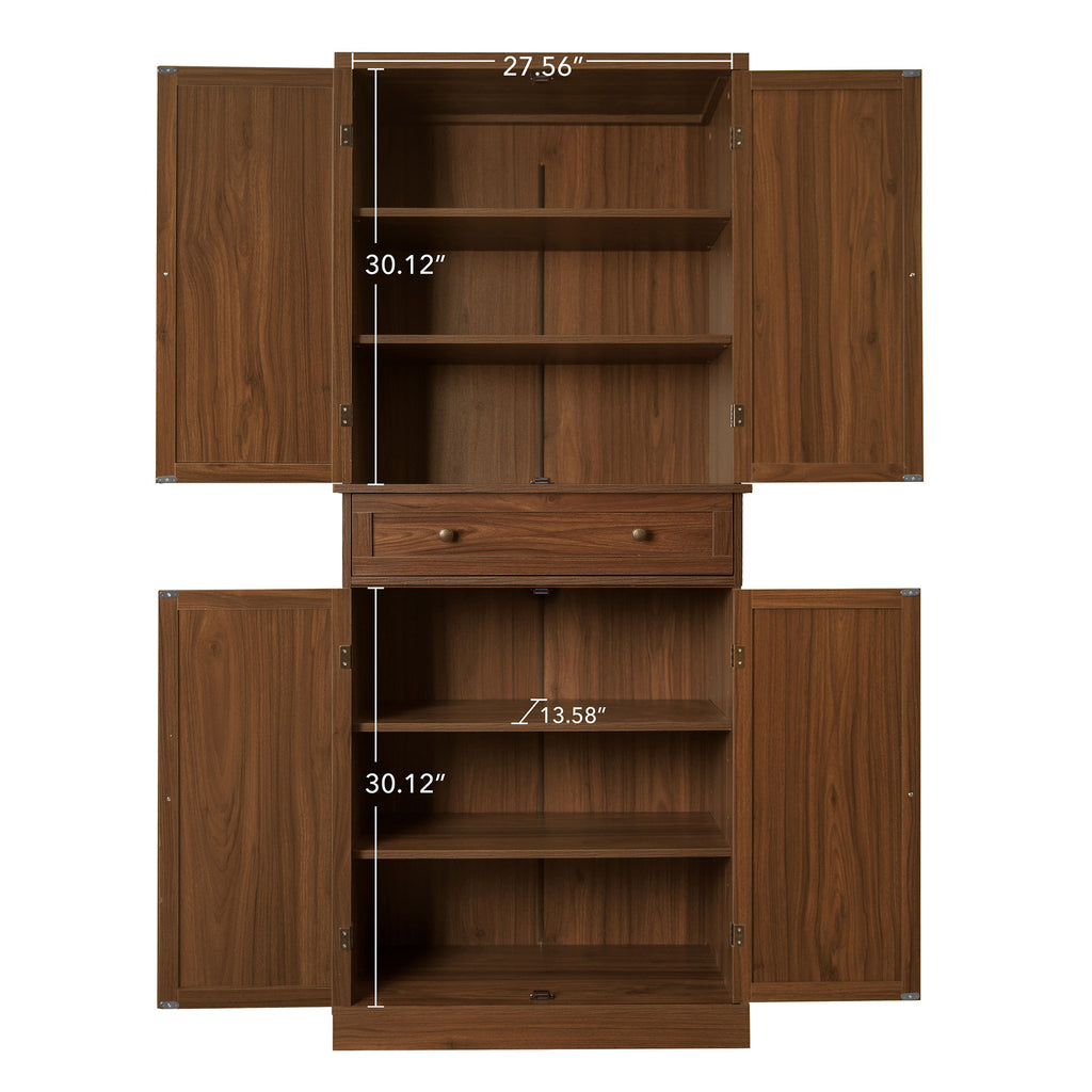 4 Door Cabinet with 1 Drawer, with 4 Adjustable Inner Shelves, Storage Cabinet - Grand Goldman Shop