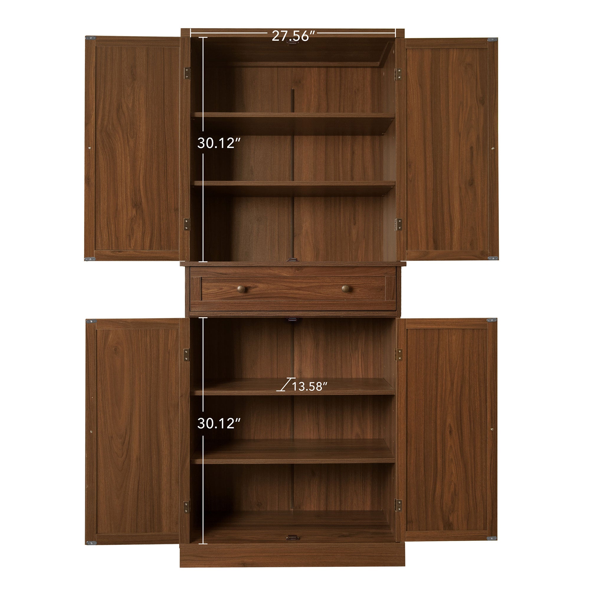4 Door Cabinet with 1 Drawer, with 4 Adjustable Inner Shelves, Storage Cabinet - Grand Goldman Shop