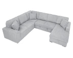 122 Inch Pull Out Couch, Rabbit plush Fabric Sofa Bed with USB Ports & Comfy Upholstered, Oversized U Shape Sectional Sleeper Sofa Bed with Storage Chaise, Grey - Grand Goldman Shop
