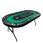 INO Design 71 inches Foldable Poker Table Portable for Casion Texas Hold'em Games with Green Felt | Premium Home Decor - Gran