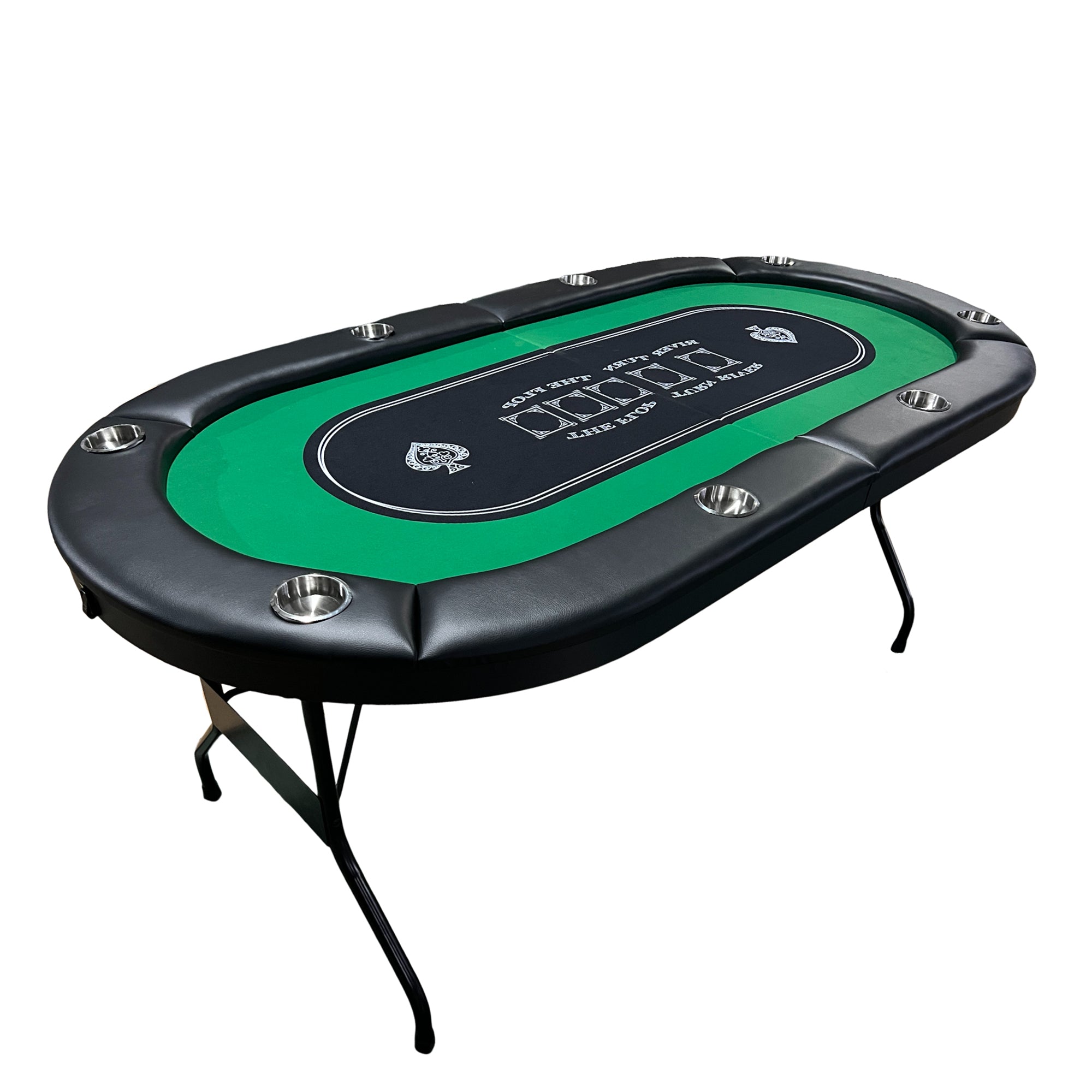 INO Design 71 inches Foldable Poker Table Portable for Casion Texas Hold'em Games with Green Felt | Premium Home Decor - Gran