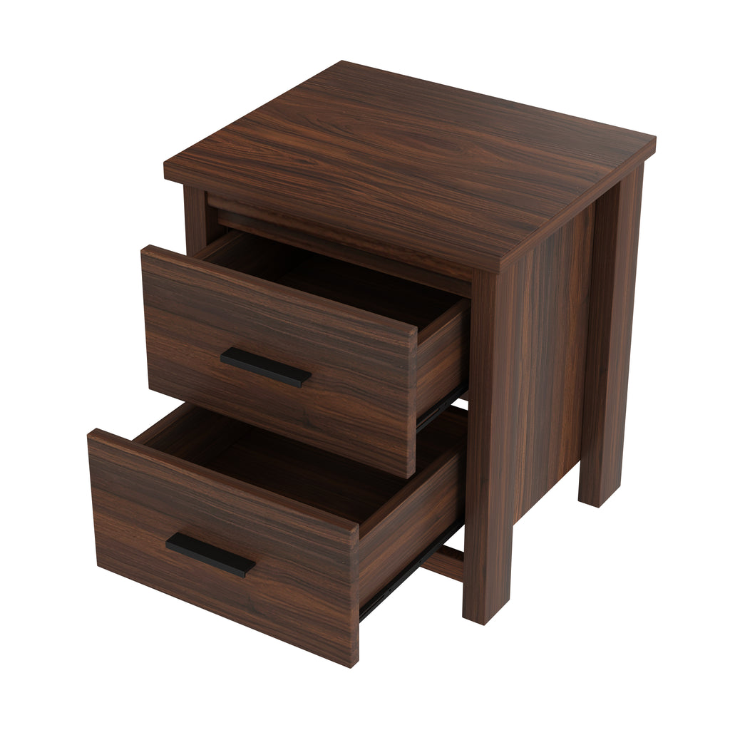 4PCS Bedroom Sets, Wooden Queen Size Bed Frame with Storage Headboard and Charging Station, 2 Nightstands with 2 Drawers, 1 Dresser with 5 Drawers, Walnut(old SKU HL000102AAD) - Grand Goldman Shop