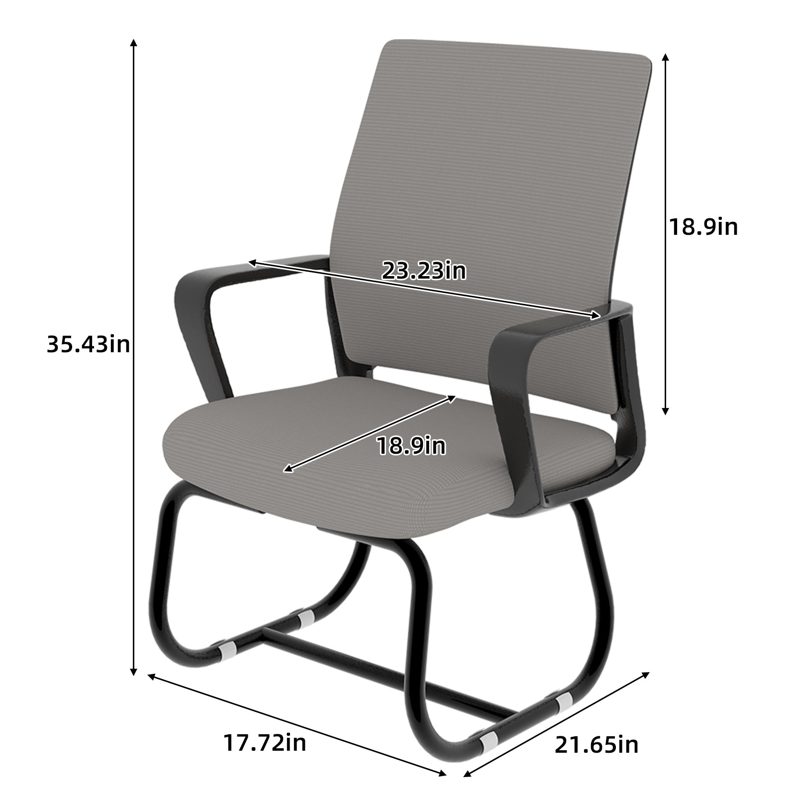 Minimalist Modern Office Chair with Metal Frame, Soft Comfort Mesh Backrest, Black+Gray, Polyurethane Cushion, Home & Office 