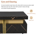 Modern Black Square Storage Coffee Table With 4 Drawers - Grand Goldman Shop