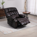 Wine Red High Density Foam Lift Chair for Big and Tall with Heat & Massage, 2 Pockets, 2 Cup Holders, Dual Remote, UL Certified OKIN Motor - Grand Goldman Shop