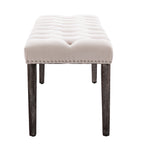 Heng Ming Upholstered Tufted Bench Ottoman , Velvet Dining Bench Bedroom Bench  Footrest Stool Accent Bench for Entryway Dining Room Living Room, Beige - Grand Goldman Shop
