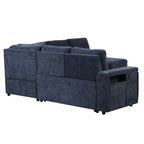 U_STYLE L-shaped Pull-Out Sofa Bed with Storage, USB Ports, and Cup Holders, Modular Design for Living Rooms, Offices & Apartments - Grand Goldman Shop