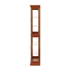 Lighted Curio Cabinet with Adjustable Shelves, Mirrored Back, and Tempered Glass Doors, 6-Tier Walnut Finish - Grand Goldman Shop