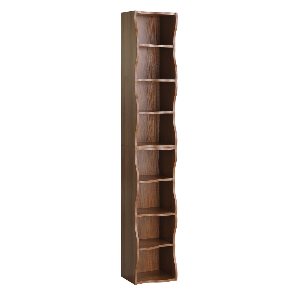 8-layer adjustable shelf ultra-thin bookshelf with a wavy border design, which is more aesthetically pleasing, is suitable for high and narrow, display and multi-functional bookshelves in home offices - Grand Goldman Shop