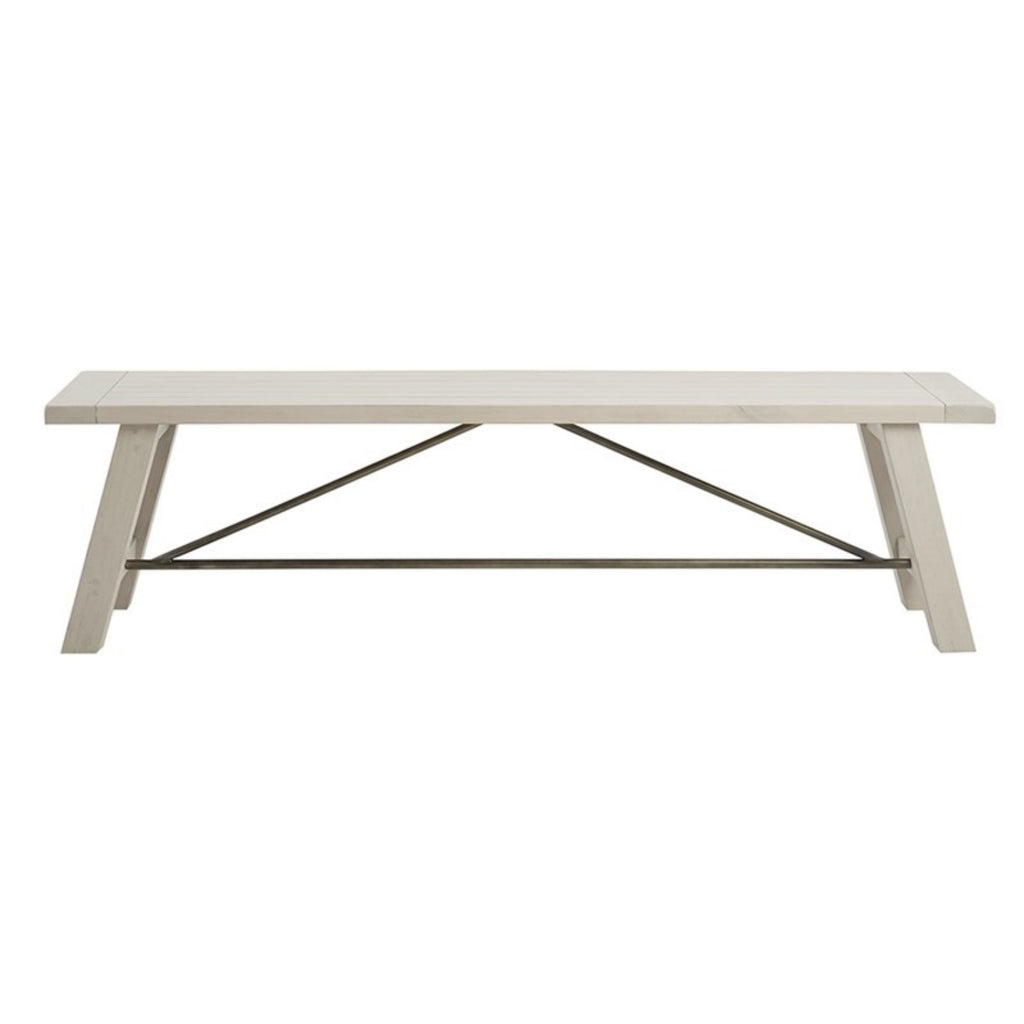 Sonoma Dining Bench Rustic Style Solid Wood White Wash Finish 66x17x18 inches - Grand Goldman Shop