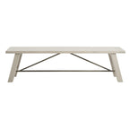 Sonoma Dining Bench Rustic Style Solid Wood White Wash Finish 66x17x18 inches - Grand Goldman Shop