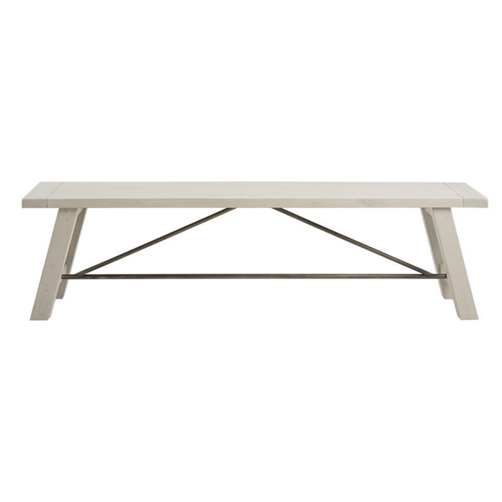 Sonoma Dining Bench Rustic Style Solid Wood White Wash Finish 66x17x18 inches - Grand Goldman Shop