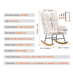 Rocking Chair Nursery, Glider Rocking Chair with Soft Seat and High Backrest, 250 lbs Weight Capacity Teddy Fabric, Upholstered Glider Rocker Chair for Nursery, Bedroom, Living Room, Ivory White - Grand Goldman Shop