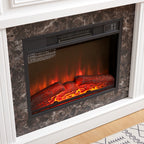 Electric Fireplace with Mantel,fireplace mantel surround with 23' Fireplace Insert, Adjustable Flame, Remote Control-White,41.34'W*14'D*40'H - Grand Goldman Shop