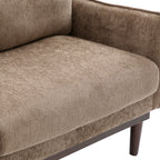 Modern Style Loveseat Sofa 75.75' with Spacious Seating, Brown Chenille Upholstery, Rubber Wood Legs, 2-Seater Couch - Grand Goldman Shop