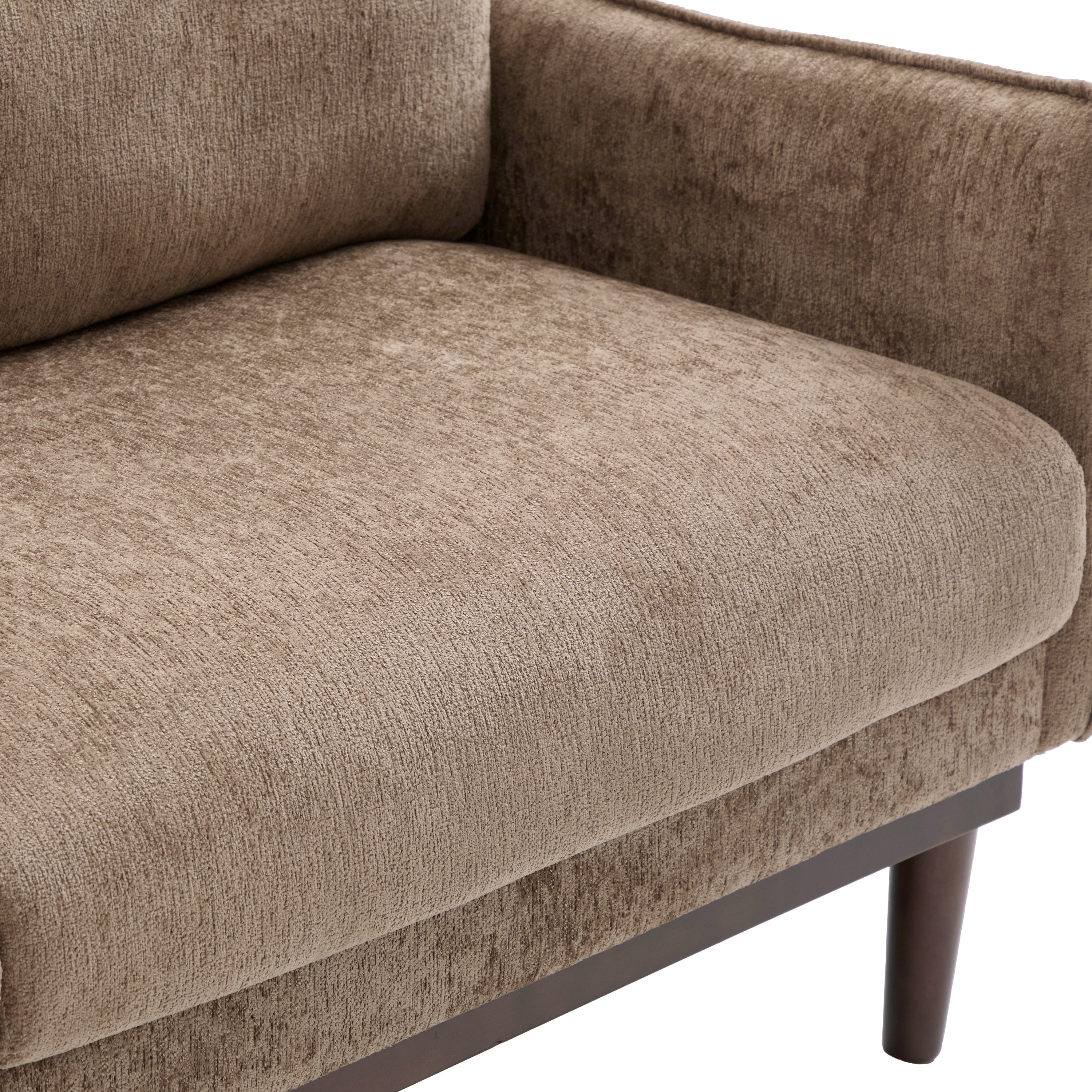 Modern Style Loveseat Sofa 75.75' with Spacious Seating, Brown Chenille Upholstery, Rubber Wood Legs, 2-Seater Couch - Grand Goldman Shop